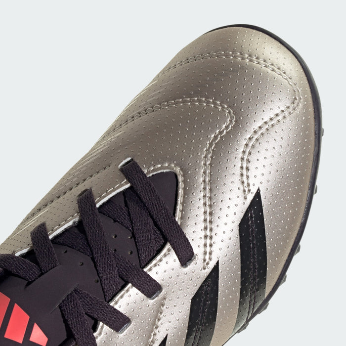 adidas PREDATOR CLUB Artificial Turf Soccer Shoes | Platinum Metallic-Aurora Black | Kid's Unisex