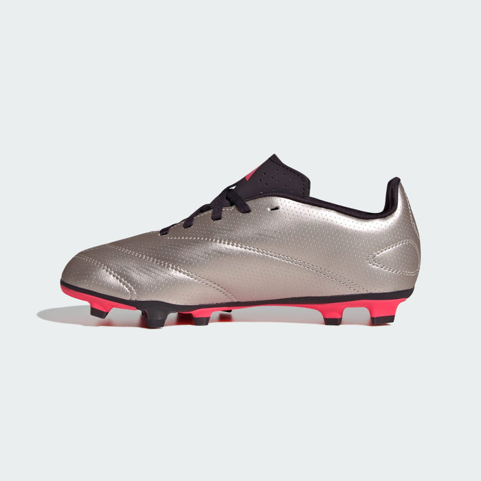 adidas PREDATOR CLUB Flexible Ground Soccer Cleats | Platinum Metallic / Aurora Black | Kid's
