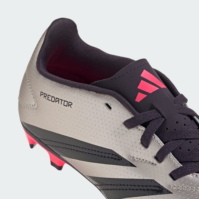 adidas PREDATOR CLUB Flexible Ground Soccer Cleats | Platinum Metallic / Aurora Black | Kid's