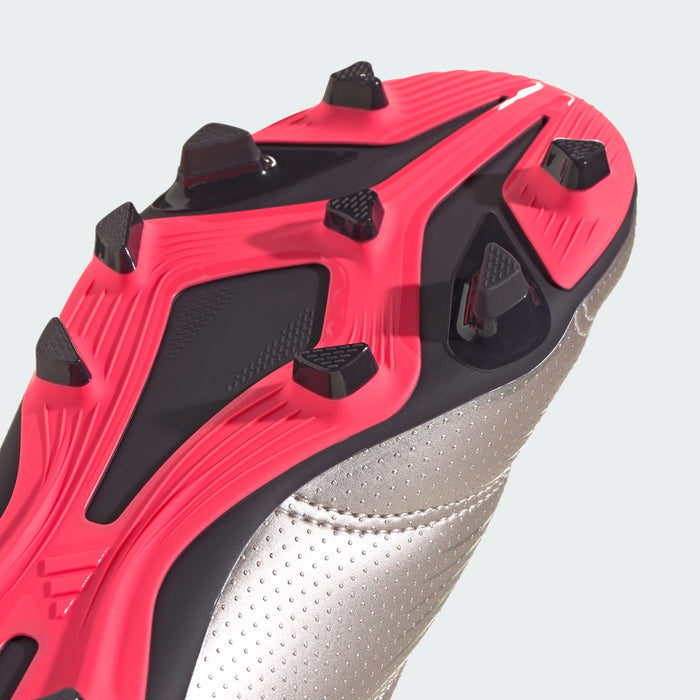 adidas PREDATOR CLUB Flexible Ground Soccer Cleats | Platinum Metallic / Aurora Black | Kid's