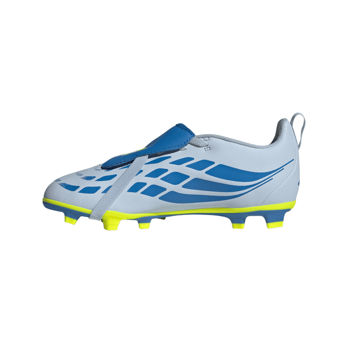 adidas Predator Club Fold-Over Tongue Elastic Laces FG/MG Soccer Cleats | Crystal Sky / Ray Blue / Team Solar Yellow | Kid's