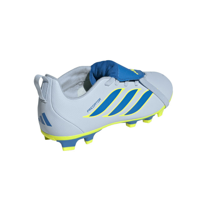 adidas Predator Club Fold-Over Tongue Elastic Laces FG/MG Soccer Cleats | Crystal Sky / Ray Blue / Team Solar Yellow | Kid's