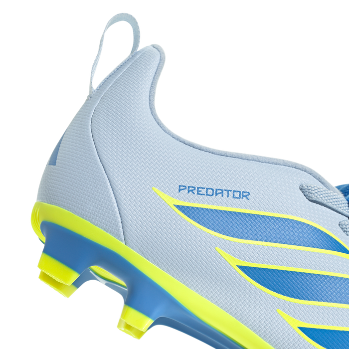 adidas Predator Club Fold-Over Tongue Elastic Laces FG/MG Soccer Cleats | Crystal Sky / Ray Blue / Team Solar Yellow | Kid's