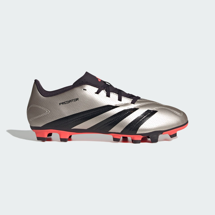 adidas Predator Club Multi-Ground Soccer Cleats | Platinum Metallic-Core Black-Turbo | Men's