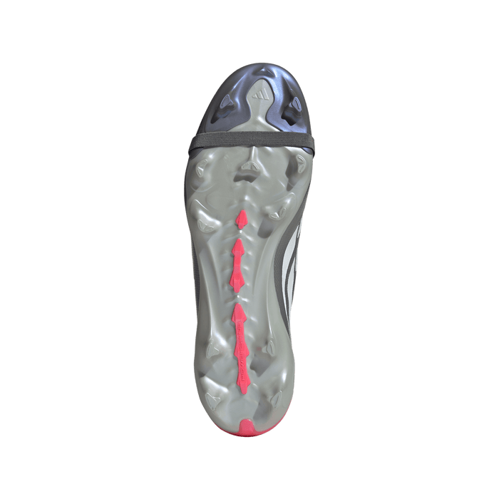 adidas Predator League Fold-Over Tongue FG Soccer Cleats | Iron Metallic / Red | Men's