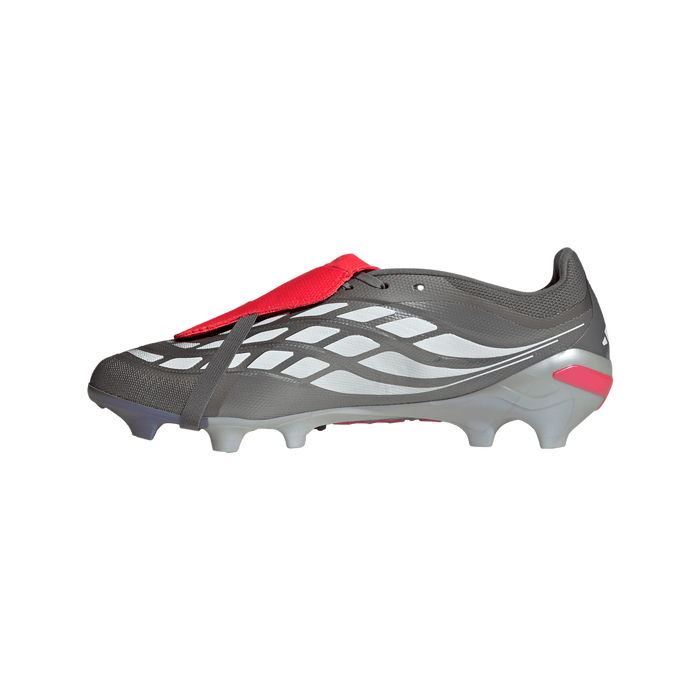 adidas Predator League Fold-Over Tongue FG Soccer Cleats | Iron Metallic / Red | Men's