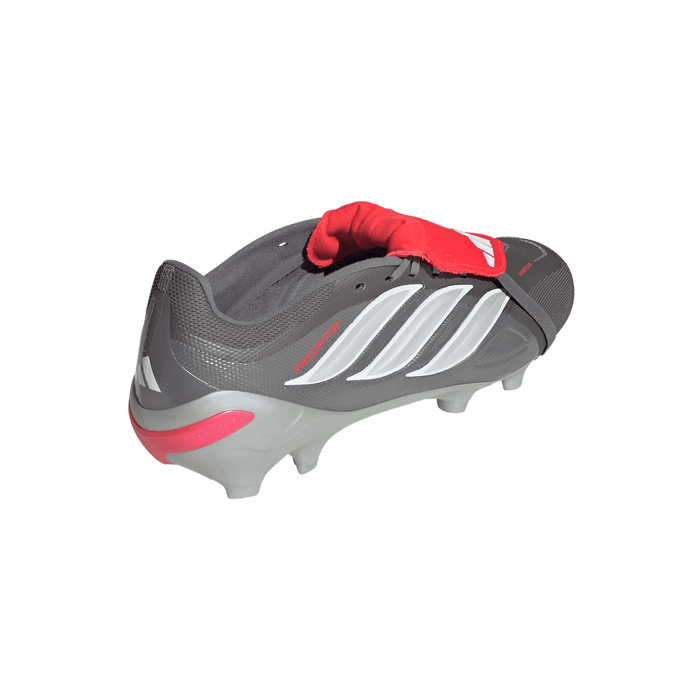 adidas Predator League Fold-Over Tongue FG Soccer Cleats | Iron Metallic / Red | Men's