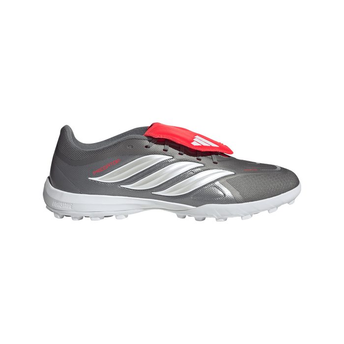 adidas Predator League Fold-Over Tongue Turf Soccer Shoes | Iron Metallic / Zero Metalic / Lucid Red | Men's