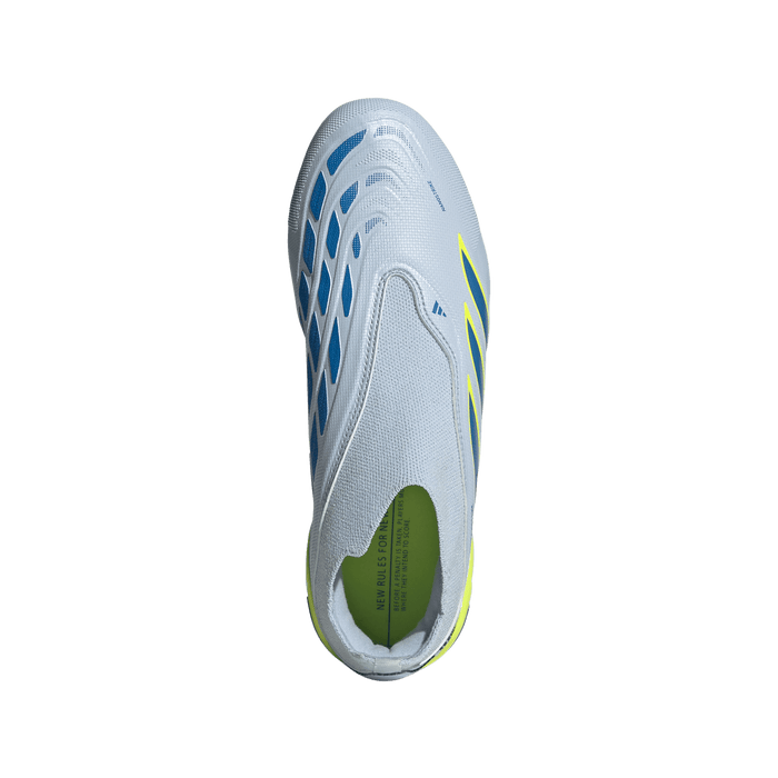 adidas Predator League Laceless FG Soccer Cleats | Crystal Sky / Ray Blue / Team Solar Yellow | Kid's