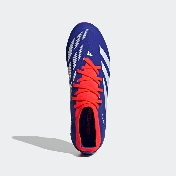 adidas Predator Pro Firm Ground Soccer Cleats | Cloud White-Solar Red-Lucid Blue | Men's