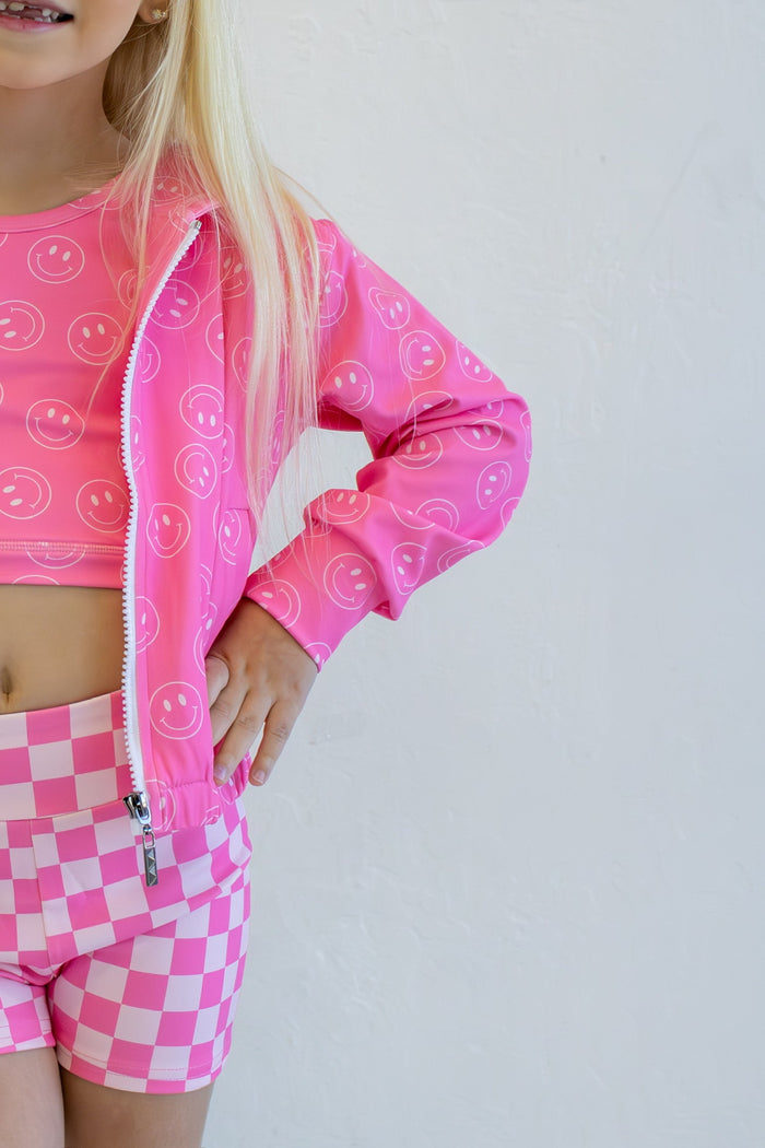 Pretty in motion- bubblegum check (jacket only)