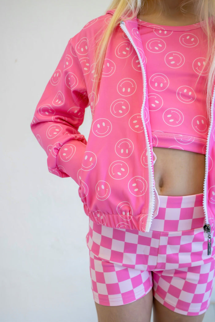 Pretty in motion- bubblegum check (jacket only)