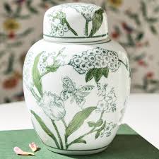 Primrose Green & White Jar