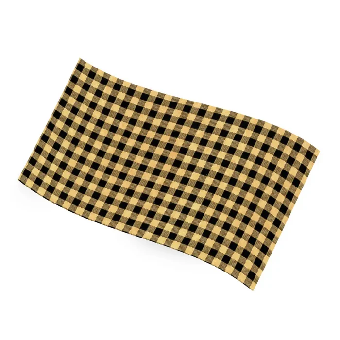 Printed Tissue Paper - Black/Kraft Gingham - RC-305G