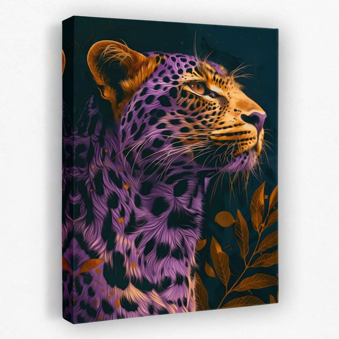 Purple Big Cat - Animals Canvas Wall Art