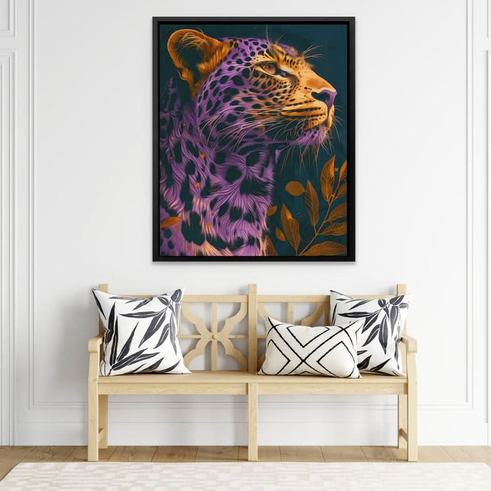 Purple Big Cat - Large Canvas Print