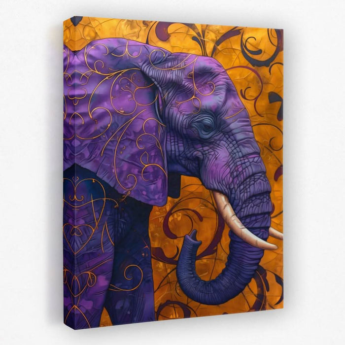 Purple Elephant - Animals Canvas Wall Art