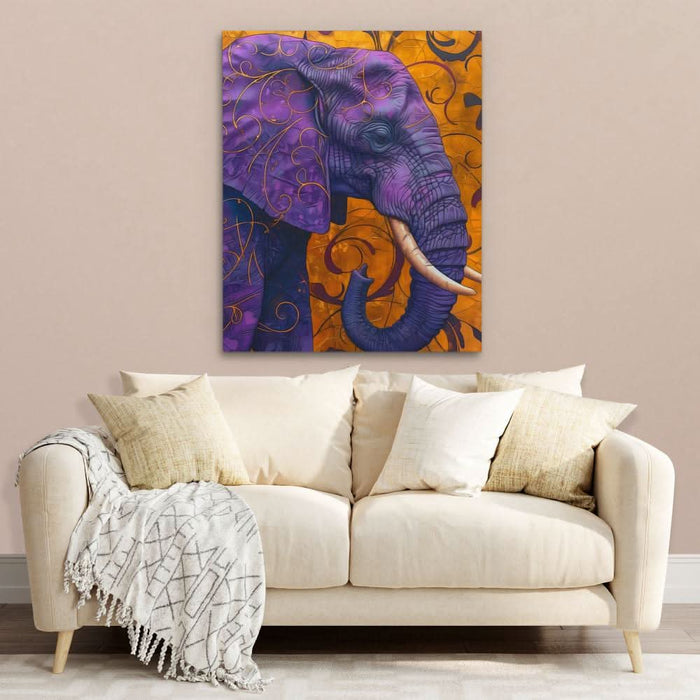 Purple Elephant - Animals Art for Dining Room