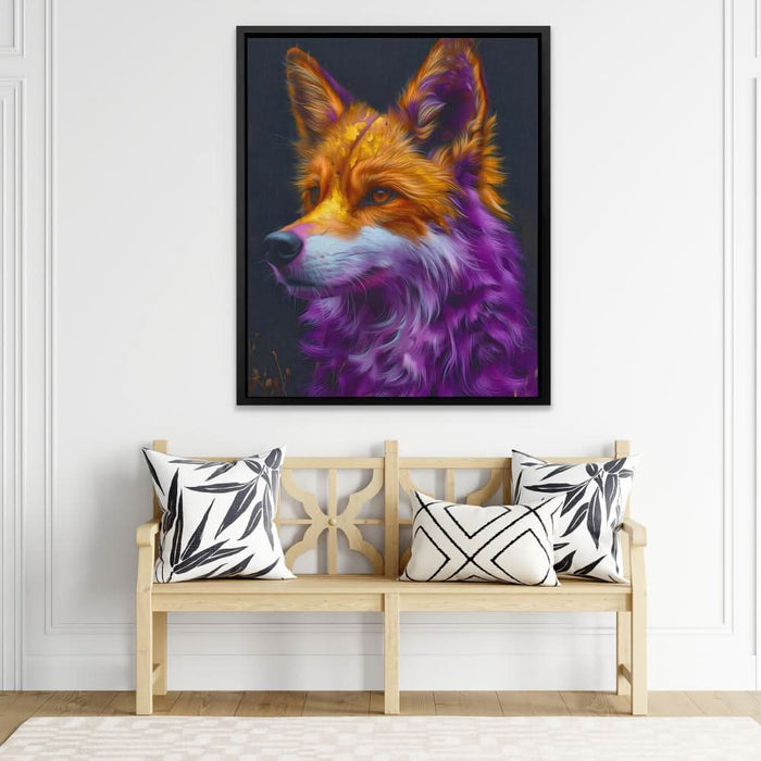 Purple Fox - Modern Colorful Canvas Wall Art