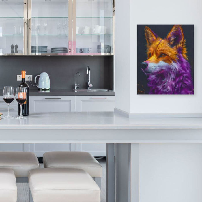 Purple Fox - Colorful Wall Art for Home Office
