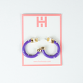 Purple with Pearls Hoop Earrings