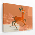 Racing Fawn - Animals Canvas Wall Art