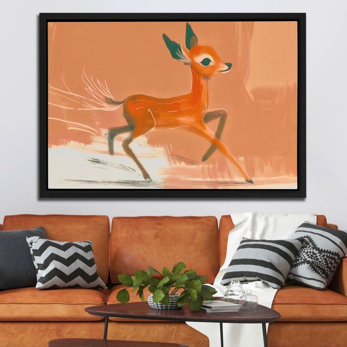 Racing Fawn - Brown Country and Farm Canvas Print