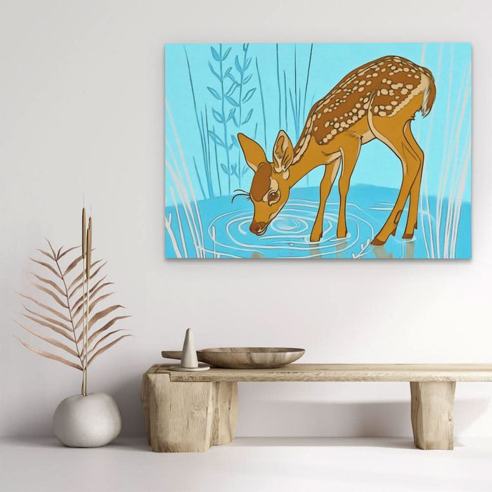 Radiant Calm - Blue Deer Canvas Print