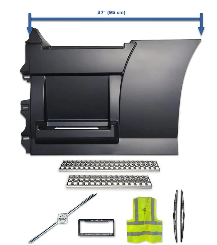 Rear Step Side Fairing Pane with steps Driver 37" 2004-2017 Volvo VNL