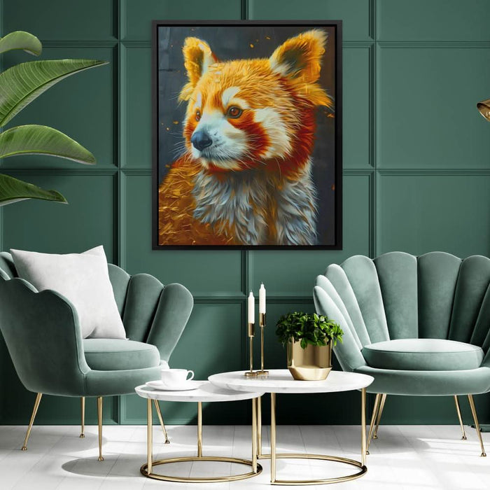 Red Panda Bear - Wall Art in Black Frame