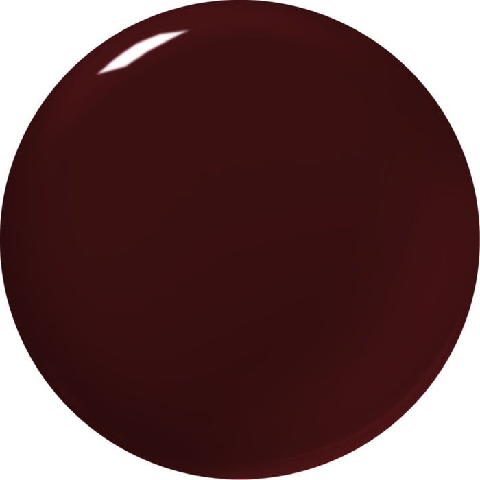 A glossy, solid deep burgundy circle named “Red Velvet” by LONDONTOWN, featuring a small white highlight in the upper left area.