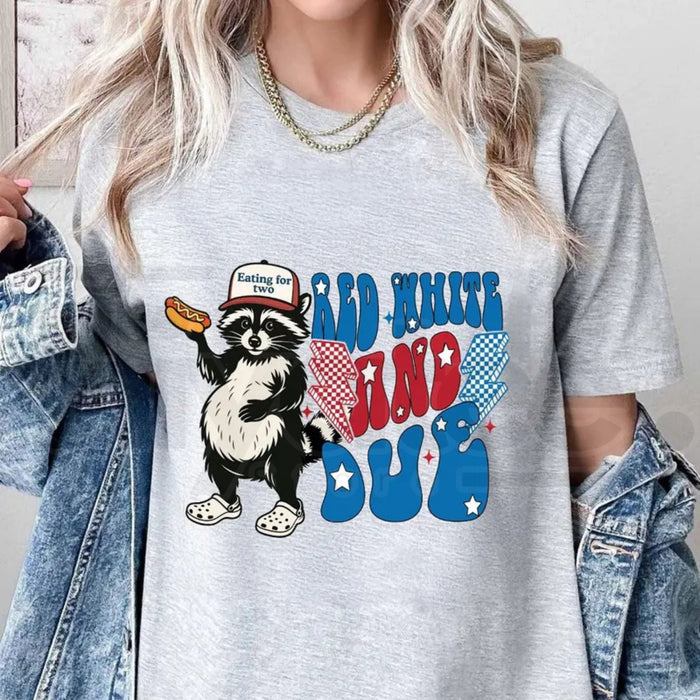 "Red White and Due" 4th of July Pregnancy – Funny American Mama Top