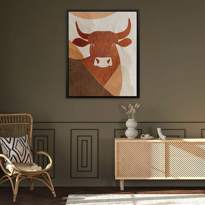 Refined Bull - Large Contemporary Canvas Print