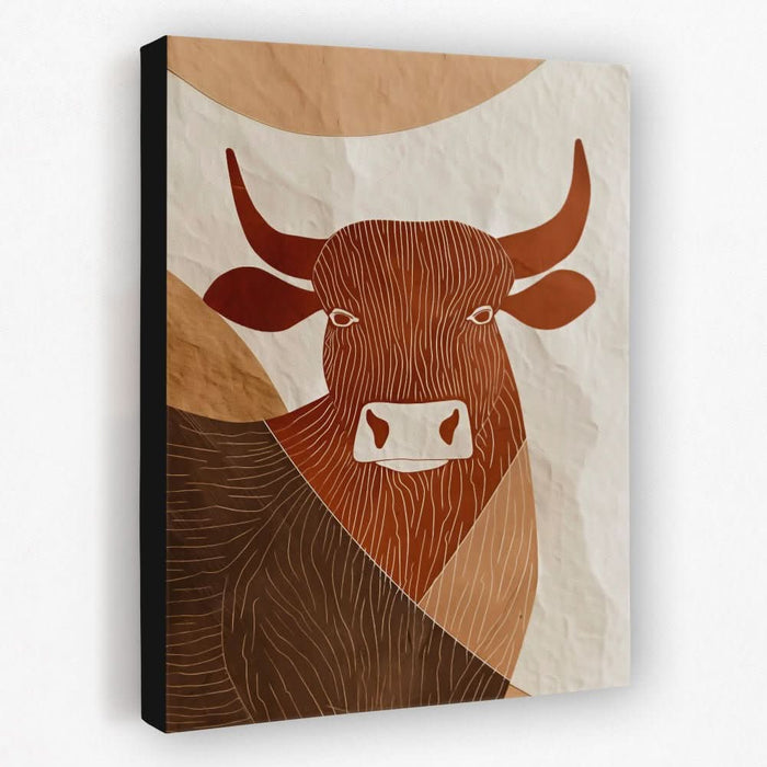 Refined Bull - Brown Wall Art for Home Office