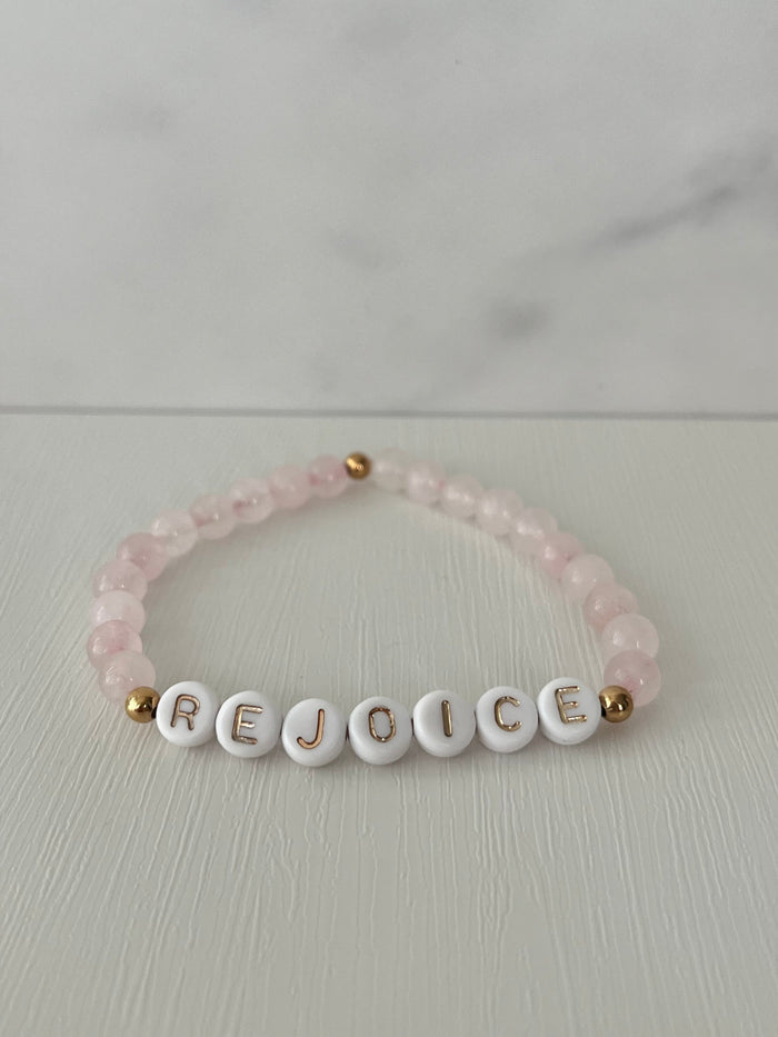 Rejoice Pray Trust Opal Bracelet Set