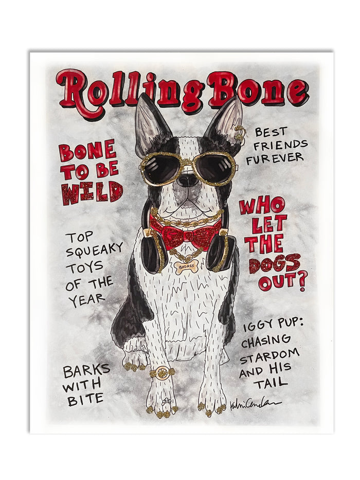 Rolling Bone Glitter Art Print