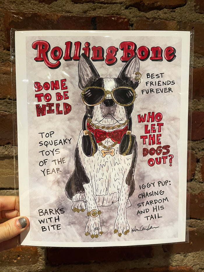 Rolling Bone Glitter Art Print