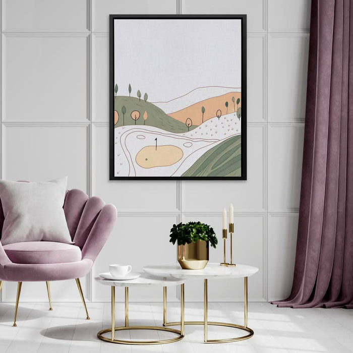 Rolling Fairways - Modern Green Canvas Wall Art