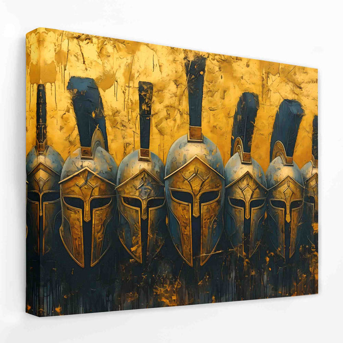 Roman Warrior Helmets - Ancient Canvas Wall Art