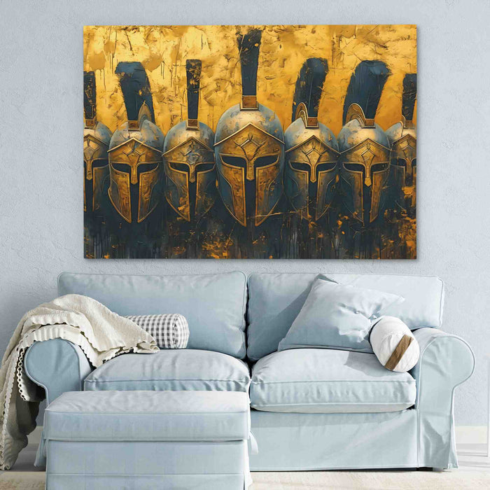 Roman Warrior Helmets - Large Canvas Print