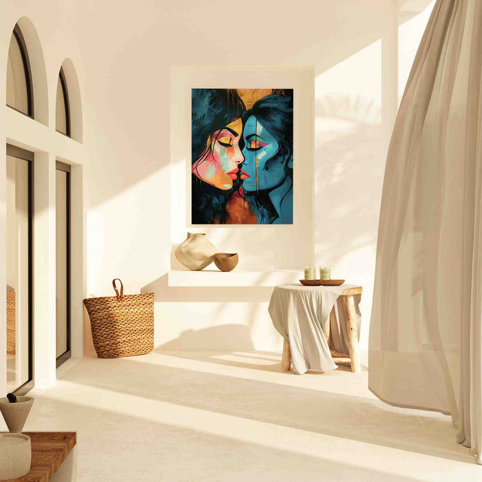 Romantic Mystery - Blue Feminine Canvas Print