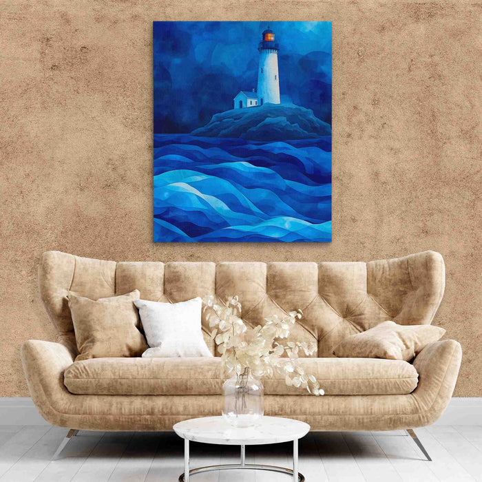 Royal Blue Lighthouse - Blue Lighthouse Canvas Print