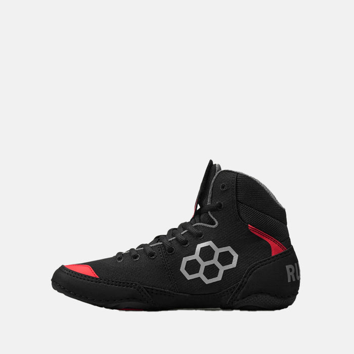 Side medial view of the Rudis Colt 4.0 Adult Wrestling Shoes, Live Wire.