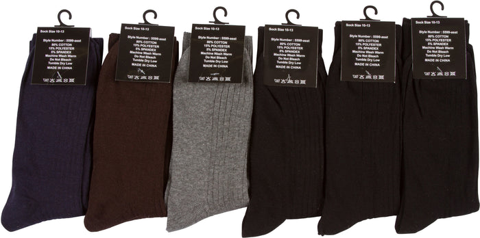 Sakkas Men's Cotton Blend Ribbed Dress Socks