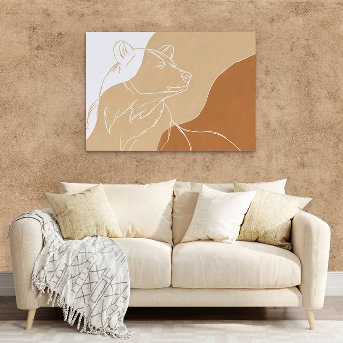 Sandy Bear - Nature Wall Art in Black Frame