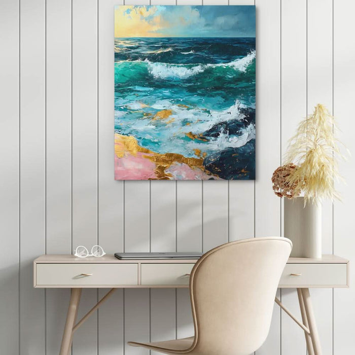 Seaside View - Abstract Wall Art in Black Frame