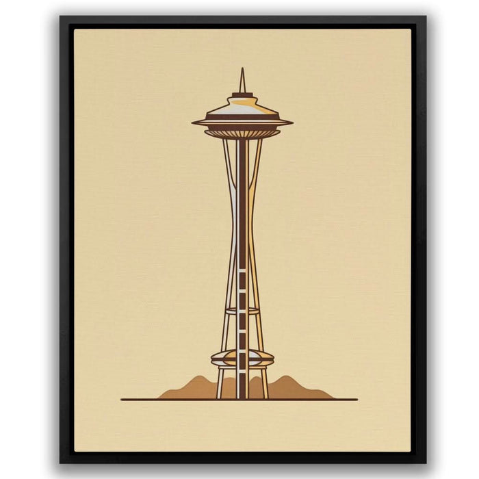 Seattle Space Needle - Neutral Cityscapes Canvas Print