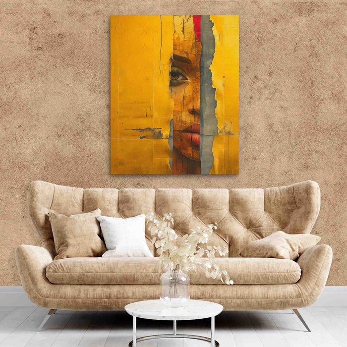 Self Reflections - Gold Female Canvas Print