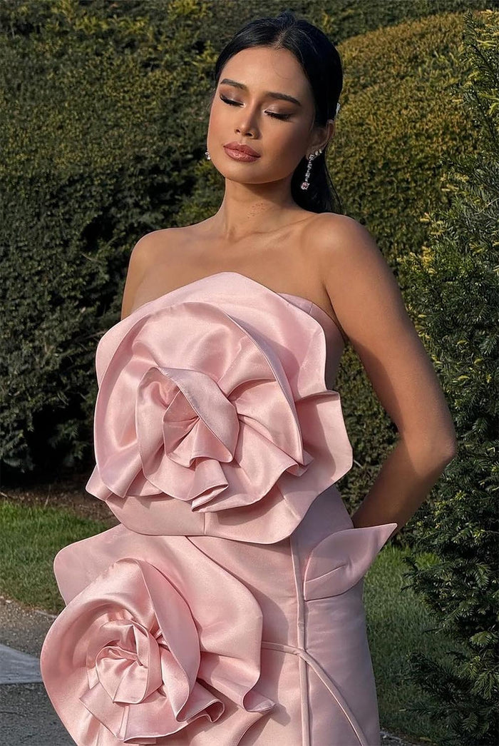 Sexy Floral Embellished Strapless Off-Shoulder Mini Dress | ZAKAPOP