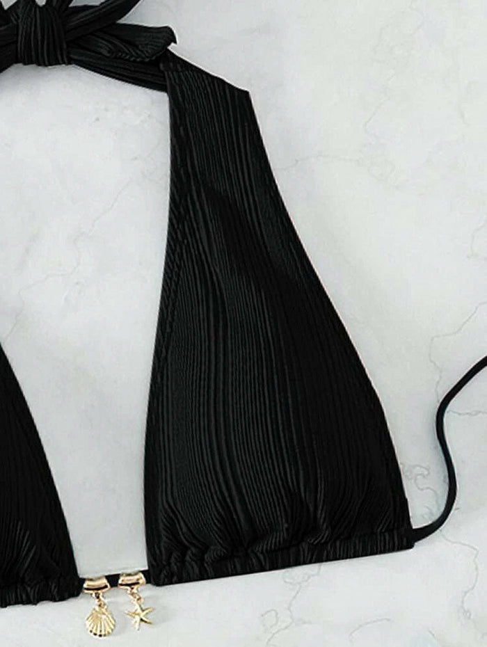 Sexy Shell-Embellished Two-Piece Bikini Set | ZAKAPOP